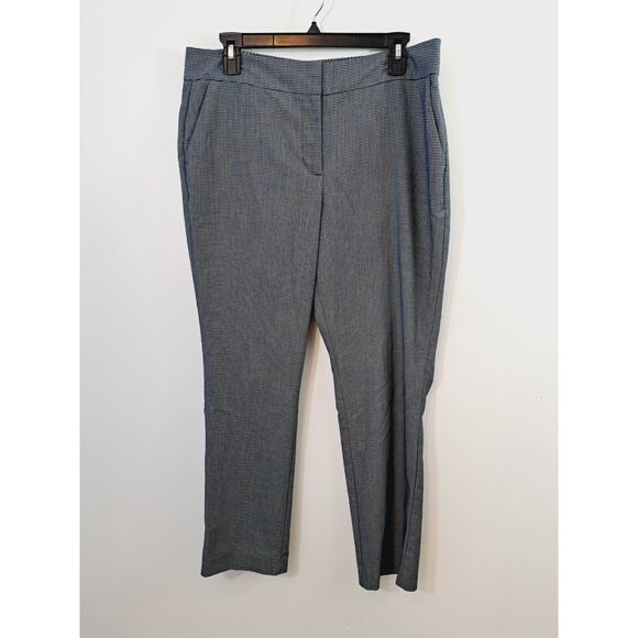 Ann Taylor Women's Black Microplaid Curvy Pants In Size 10 - Picture 1 of 5